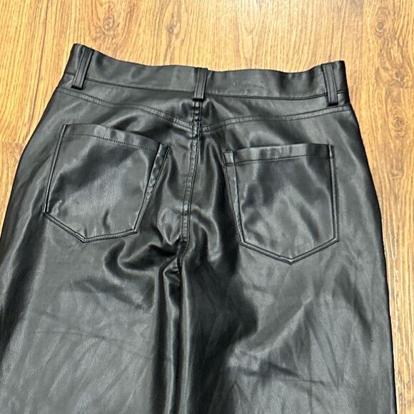 Blank NYC Pants Women 29 Faux Leather Black The Baxter Ribcage Straight Leg Crop - Picture 11 of 11